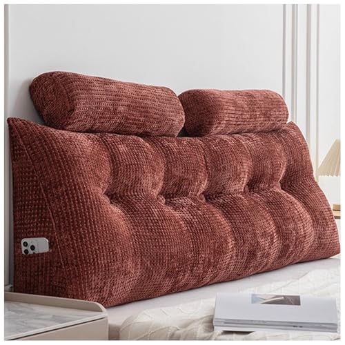 Dreieckiges Kopfteilkissen mit Nackenstützkissen, Rückenlehne Kissen für Bett, Keilkissen Lesekissen mit praktischem Seitenfach, Bequemes Lang Rückenkissen mit Waschbarem Bezug F, 150*50*20cm Dreieckiges Kopfteilkissen mit Nackenstützkissen, Rückenlehne Kissen für Bett, Keilkissen Lesekissen mit praktischem Seitenfach, Bequemes Lang Rückenkissen mit Waschbarem Bezug F, 150*50*20cm von ZTGL