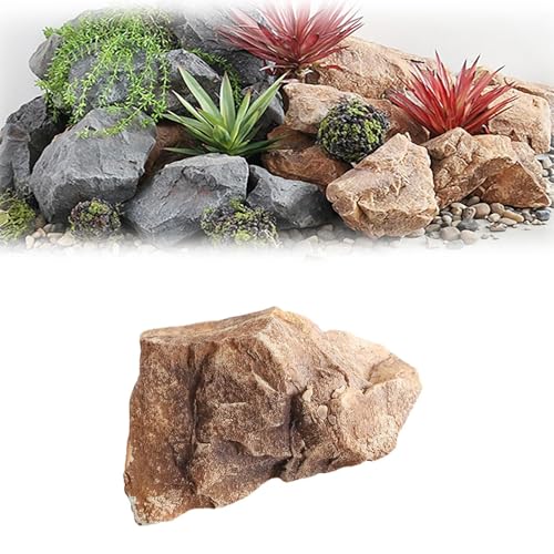 Künstlicher Sandstein Felsen, PU-Schaum Kunstfelsen Landschaftsfelsen, Leichte Landschaftssteine mit Realistischer Natürlicher Textur, Kunstfelsenabdeckungen für die Garten Deko B, 32x25x17cm von ZTGL