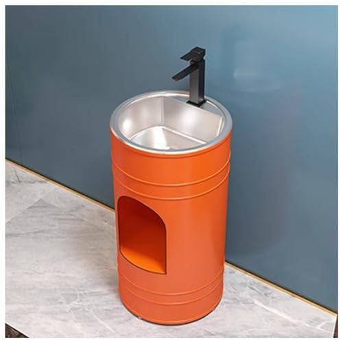 Waschbeckenunterschrank Badezimmerschrank mit Waschtisch Gäste-WC Badmöbel Set Industrieller Stil Waschbecken Waschtischunterschrank Waschplatz Badschrank Aufsatzwaschbecken E, with Storage von ZTGL