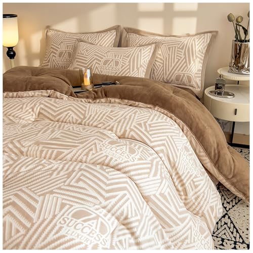 Winter Steppdecke, Dicke Bettdecke, Winter Dickes Warm Samt Kern, Flauschige Warme Bettdecke, Doppelseitige Plüsch Winterdecke, Verdicken Bettwäsche Weiche Mikrofaser Bettdecke C, 220*240cm/5kg von ZTGL