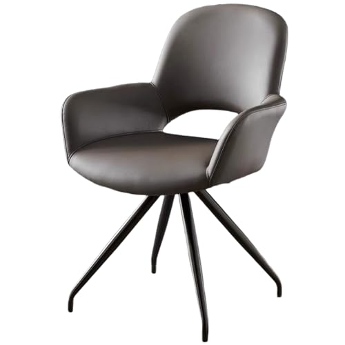 ZTGL 1/2/4/6er Set Esszimmerstuhl Drehbar mit Armlehne, Drehbar 180°, Kunstleder Gepolstert Küchenstuhl, Metallbeine, Moderner Essstuhl, für Esszimmer Wohnzimmer Schlafzimmer Gray,1Pcs von ZTGL