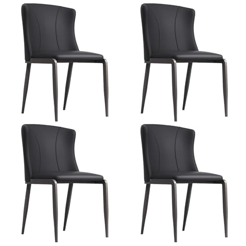 ZTGL 1er/2er/4er/6er Set Esszimmerstühle Kunstleder, Küchenstühle Wohnzimmerstuhl Empfangstühle mit Rückenlehne Metallbeine, Ergonomischer Polsterstuhl für Esszimmer Wohnzimmer Black, 4Pcs ZTGL 1er/2er/4er/6er Set Esszimmerstühle Kunstleder, Küchenstühle Wohnzimmerstuhl Empfangstühle mit Rückenlehne Metallbeine, Ergonomischer Polsterstuhl für Esszimmer Wohnzimmer Black, 4Pcs von ZTGL