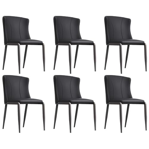 ZTGL 1er/2er/4er/6er Set Esszimmerstühle Kunstleder, Küchenstühle Wohnzimmerstuhl Empfangstühle mit Rückenlehne Metallbeine, Ergonomischer Polsterstuhl für Esszimmer Wohnzimmer Black, 6Pcs ZTGL 1er/2er/4er/6er Set Esszimmerstühle Kunstleder, Küchenstühle Wohnzimmerstuhl Empfangstühle mit Rückenlehne Metallbeine, Ergonomischer Polsterstuhl für Esszimmer Wohnzimmer Black, 6Pcs von ZTGL