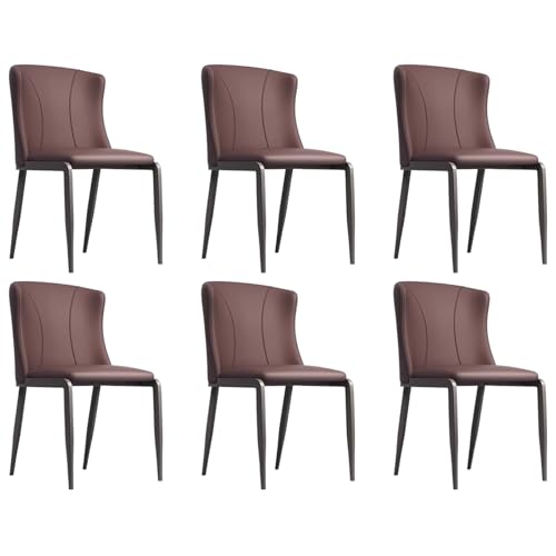 ZTGL 1er/2er/4er/6er Set Esszimmerstühle Kunstleder, Küchenstühle Wohnzimmerstuhl Empfangstühle mit Rückenlehne Metallbeine, Ergonomischer Polsterstuhl für Esszimmer Wohnzimmer Brown, 6Pcs ZTGL 1er/2er/4er/6er Set Esszimmerstühle Kunstleder, Küchenstühle Wohnzimmerstuhl Empfangstühle mit Rückenlehne Metallbeine, Ergonomischer Polsterstuhl für Esszimmer Wohnzimmer Brown, 6Pcs von ZTGL