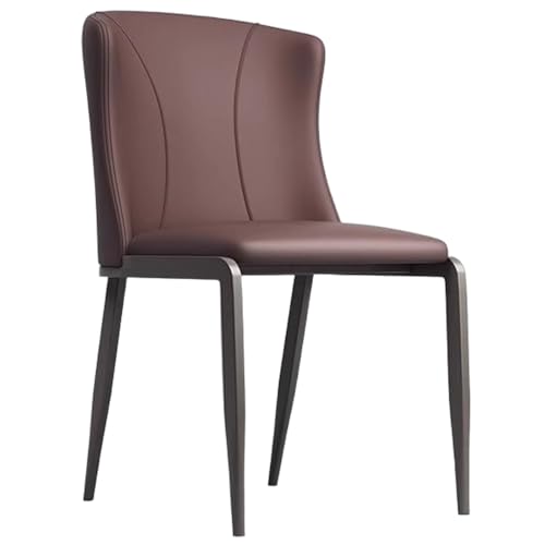 ZTGL 1er/2er/4er/6er Set Esszimmerstühle Kunstleder, Küchenstühle Wohnzimmerstuhl Empfangstühle mit Rückenlehne Metallbeine, Ergonomischer Polsterstuhl für Esszimmer Wohnzimmer Brown,1Pcs von ZTGL