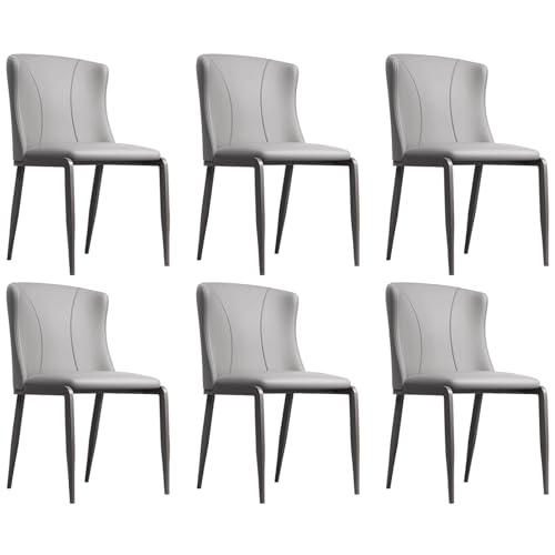 ZTGL 1er/2er/4er/6er Set Esszimmerstühle Kunstleder, Küchenstühle Wohnzimmerstuhl Empfangstühle mit Rückenlehne Metallbeine, Ergonomischer Polsterstuhl für Esszimmer Wohnzimmer Light Grey, 6Pcs ZTGL 1er/2er/4er/6er Set Esszimmerstühle Kunstleder, Küchenstühle Wohnzimmerstuhl Empfangstühle mit Rückenlehne Metallbeine, Ergonomischer Polsterstuhl für Esszimmer Wohnzimmer Light Grey, 6Pcs von ZTGL