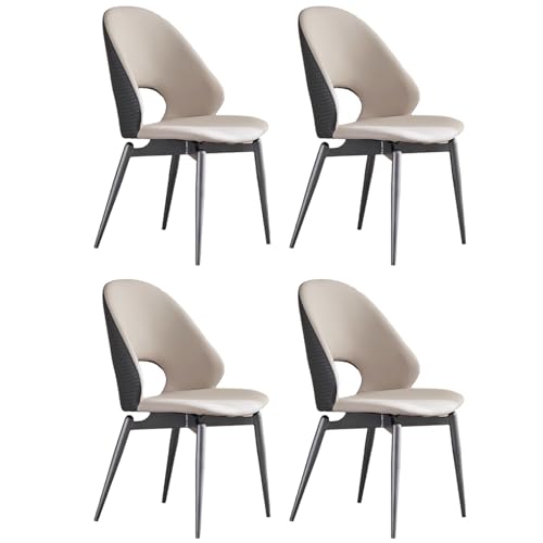 ZTGL 360° Drehbare Esszimmerstühle mit Rückenlehne, Kunstleder Drehstuhl Küchenstuhl mit Metallbeine, Ergonomischer Stuhl, Polsterstuhl Lehnstuhl, für Esszimmer Wohnzimmer Küche Gray, 4Pcs von ZTGL