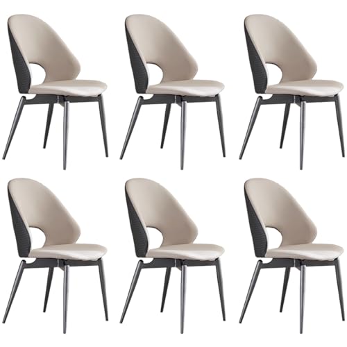 ZTGL 360° Drehbare Esszimmerstühle mit Rückenlehne, Kunstleder Drehstuhl Küchenstuhl mit Metallbeine, Ergonomischer Stuhl, Polsterstuhl Lehnstuhl, für Esszimmer Wohnzimmer Küche Gray, 6Pcs von ZTGL