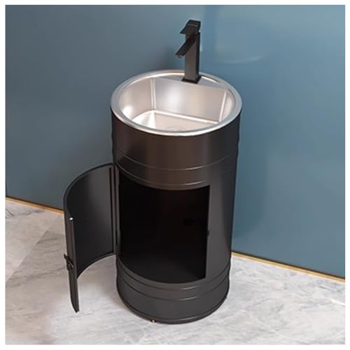 ZTGL Badmöbel Set mit Waschbecken Badezimmermöbel Gäste WC Waschbecken Waschplatz Waschbeckenunterschrank Waschtisch Runde Badschrank Standschrank Waschtischunterschrank A, with Door von ZTGL