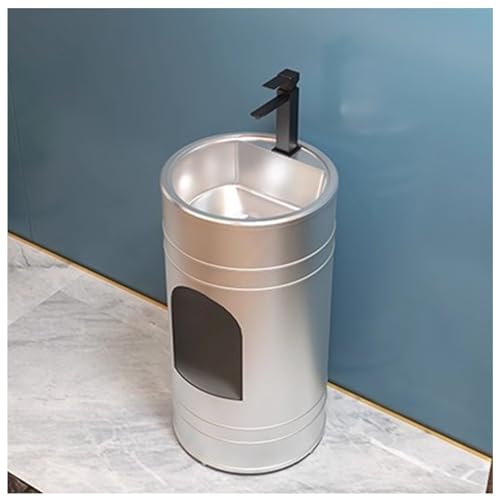 ZTGL Badmöbel Set mit Waschbecken Badezimmermöbel Gäste WC Waschbecken Waschplatz Waschbeckenunterschrank Waschtisch Runde Badschrank Standschrank Waschtischunterschrank D,with Storage von ZTGL