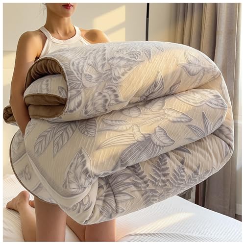 ZTGL Dicke Bettdecke Winter, Doppelseitige Weiche Warme Plüsch Decke, Flauschig Verdicken Samt Steppdecken, Winterwarm, Dicker Bettwäsche Mikrofaser Daunendecke für den Winter F, 200 * 230cm/4kg ZTGL Dicke Bettdecke Winter, Doppelseitige Weiche Warme Plüsch Decke, Flauschig Verdicken Samt Steppdecken, Winterwarm, Dicker Bettwäsche Mikrofaser Daunendecke für den Winter F, 200 * 230cm/4kg von ZTGL