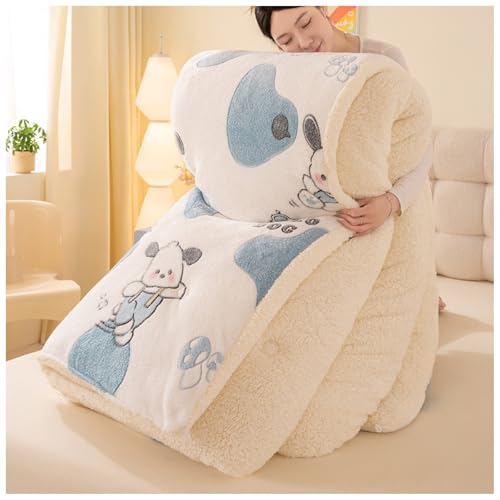 ZTGL Dicke Bettdecke Winter, Flauschige Lamm-Samt Winter-Steppdecke, Winterwarm, Warme Kaschmir Decke, Verdicktes Weiche Plüsch Bettdecke Bettwäsche Warme Lammsamt Steppdecken C, 200×230cm/4kg von ZTGL
