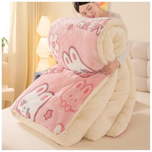 ZTGL Dicke Bettdecke Winter, Flauschige Lamm-Samt Winter-Steppdecke, Winterwarm, Warme Kaschmir Decke, Verdicktes Weiche Plüsch Bettdecke Bettwäsche Warme Lammsamt Steppdecken D, 200×230cm/4kg von ZTGL