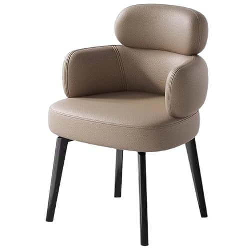 ZTGL Drehbare Esszimmerstühle 1/2/4/6 er Set mit Armlehnen, Küchenstühle Sessel Essstühle mit Rückenlehne, Metallbeine, Moderner Kunstleder Polsterstuhl, für Wohnzimmer Schlafzimmer Khaki,1Pcs von ZTGL