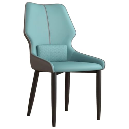ZTGL Esszimmerstühle 1/2/4/6er Set, Küchenstuhl Kunstleder Loungesessel mit Rückenlehne, Ergonomischer Polsterstuhl, Metallbeinen, Moderne Essstuhl für Küche Esszimmer Wohnzimmer Blue,1Pcs von ZTGL