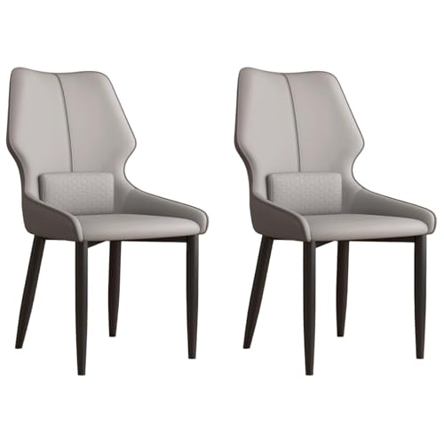 ZTGL Esszimmerstühle 1/2/4/6er Set, Küchenstuhl Kunstleder Loungesessel mit Rückenlehne, Ergonomischer Polsterstuhl, Metallbeinen, Moderne Essstuhl für Küche Esszimmer Wohnzimmer Dark Gray, 2Pcs von ZTGL