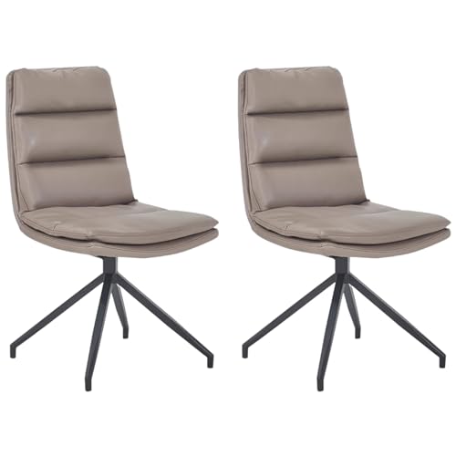 ZTGL Esszimmerstühle Drehbar, 180° Drehstuhl, Ergonomisch Küchenstuhl aus Metallbeine, PU-Kunstleder Drehstuhl Polsterstuhl mit Rückenlehne, für Esstisch, Schminktisch, Wohnzimmer Gray B, 2Pcs von ZTGL