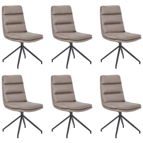 ZTGL Esszimmerstühle Drehbar, 180° Drehstuhl, Ergonomisch Küchenstuhl aus Metallbeine, PU-Kunstleder Drehstuhl Polsterstuhl mit Rückenlehne, für Esstisch, Schminktisch, Wohnzimmer Gray B, 6Pcs ZTGL Esszimmerstühle Drehbar, 180° Drehstuhl, Ergonomisch Küchenstuhl aus Metallbeine, PU-Kunstleder Drehstuhl Polsterstuhl mit Rückenlehne, für Esstisch, Schminktisch, Wohnzimmer Gray B, 6Pcs von ZTGL
