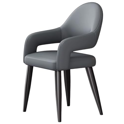 ZTGL Esszimmerstühle Drehbar Set mit Armlehne, Drehstuhl Küchenstuhl Moderner Kunstleder Gepolstert, Metallbeine, Ergonomischer Polsterstuhl mit Rückenlehne, für Wohnzimmer Esszimmer Gray,1Pcs von ZTGL