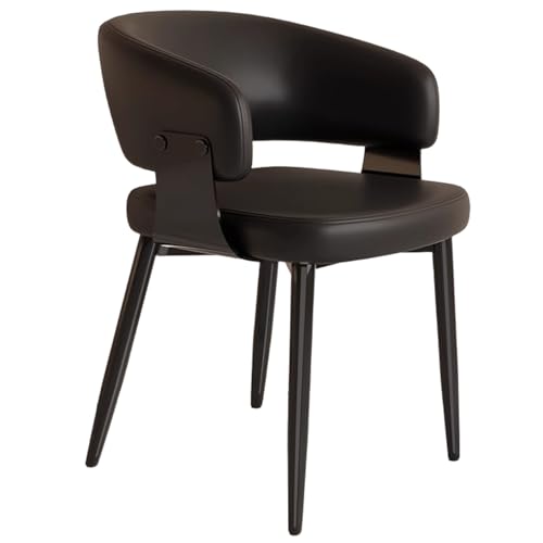 ZTGL Esszimmerstühle Set, Küchenstuhl mit Armlehne, Wohnzimmerstuhl Polstersessel Stuhl Modern Akzentstühle, Kunstleder Polsterstuhl Metallbeine für Esszimmer/Restaurant/Wohnzimmer Black A,1Pcs von ZTGL
