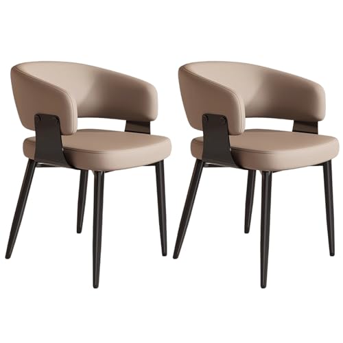 ZTGL Esszimmerstühle Set, Küchenstuhl mit Armlehne, Wohnzimmerstuhl Polstersessel Stuhl Modern Akzentstühle, Kunstleder Polsterstuhl Metallbeine für Esszimmer/Restaurant/Wohnzimmer Brown, 2Pcs ZTGL Esszimmerstühle Set, Küchenstuhl mit Armlehne, Wohnzimmerstuhl Polstersessel Stuhl Modern Akzentstühle, Kunstleder Polsterstuhl Metallbeine für Esszimmer/Restaurant/Wohnzimmer Brown, 2Pcs von ZTGL