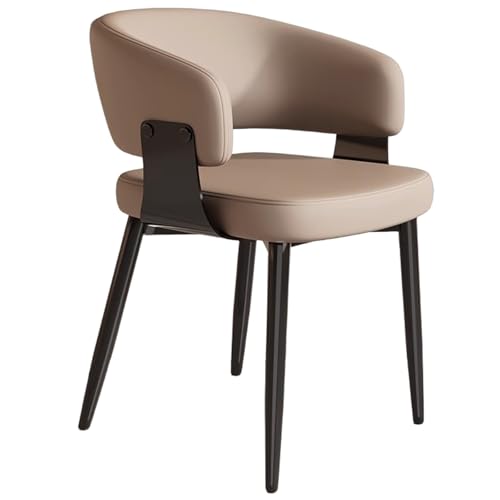 ZTGL Esszimmerstühle Set, Küchenstuhl mit Armlehne, Wohnzimmerstuhl Polstersessel Stuhl Modern Akzentstühle, Kunstleder Polsterstuhl Metallbeine für Esszimmer/Restaurant/Wohnzimmer Brown,1Pcs von ZTGL