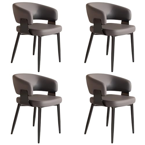 ZTGL Esszimmerstühle Set, Küchenstuhl mit Armlehne, Wohnzimmerstuhl Polstersessel Stuhl Modern Akzentstühle, Kunstleder Polsterstuhl Metallbeine für Esszimmer/Restaurant/Wohnzimmer Gray, 4Pcs ZTGL Esszimmerstühle Set, Küchenstuhl mit Armlehne, Wohnzimmerstuhl Polstersessel Stuhl Modern Akzentstühle, Kunstleder Polsterstuhl Metallbeine für Esszimmer/Restaurant/Wohnzimmer Gray, 4Pcs von ZTGL