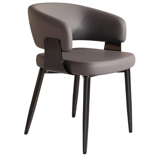 ZTGL Esszimmerstühle Set, Küchenstuhl mit Armlehne, Wohnzimmerstuhl Polstersessel Stuhl Modern Akzentstühle, Kunstleder Polsterstuhl Metallbeine für Esszimmer/Restaurant/Wohnzimmer Gray,1Pcs von ZTGL