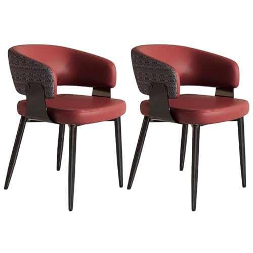 ZTGL Esszimmerstühle Set, Küchenstuhl mit Armlehne, Wohnzimmerstuhl Polstersessel Stuhl Modern Akzentstühle, Kunstleder Polsterstuhl Metallbeine für Esszimmer/Restaurant/Wohnzimmer Red, 2Pcs ZTGL Esszimmerstühle Set, Küchenstuhl mit Armlehne, Wohnzimmerstuhl Polstersessel Stuhl Modern Akzentstühle, Kunstleder Polsterstuhl Metallbeine für Esszimmer/Restaurant/Wohnzimmer Red, 2Pcs von ZTGL