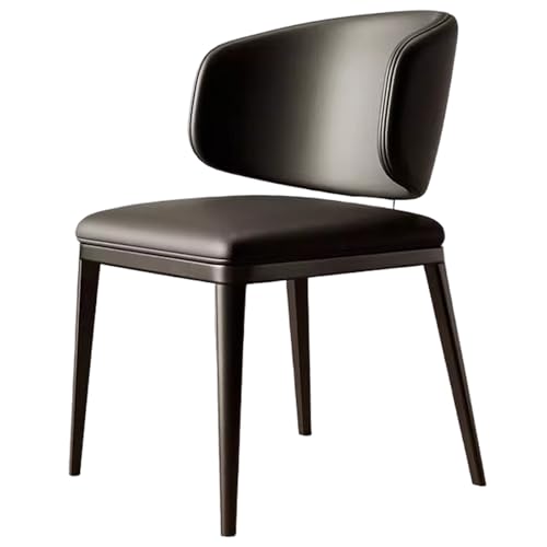 ZTGL Esszimmerstühle Set, Modern Stühle Esszimmer aus Kunstleder Leder, Gepolsterter Küchenstuhl Wohnzimmerstuhl mit Rückenlehne, Metallbeine, für Esszimmer, Küche, Wohnzimmer Black,1Pcs von ZTGL