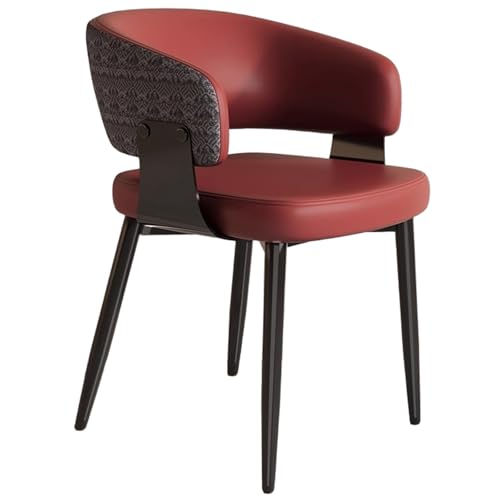 ZTGL Esszimmerstühle Set mit Armlehne, PU Leder Stühle Esszimmer Gepolstert Küchenstühle, Moderne Wohnzimmerstuhl Polsterstuhl mit Metallbeine für Wohnzimmer, Esszimmer, Küche Red,1Pcs von ZTGL