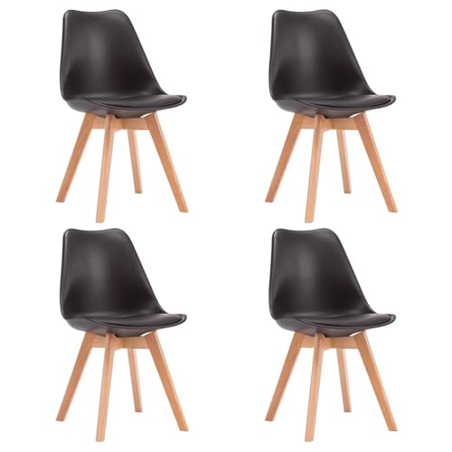 ZTGL Esszimmerstühle Set mit Massivholz Buche Bein, Gepolsterter Stuhl Küchenstuhl, Stuhl Esszimmer Polsterstuhl Modernes, PU-Kunstleder, für Schlafzimmer, Wohnzimmer, Esszimmer Black, 4Pcs ZTGL Esszimmerstühle Set mit Massivholz Buche Bein, Gepolsterter Stuhl Küchenstuhl, Stuhl Esszimmer Polsterstuhl Modernes, PU-Kunstleder, für Schlafzimmer, Wohnzimmer, Esszimmer Black, 4Pcs von ZTGL