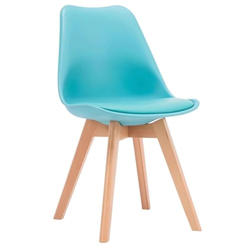 ZTGL Esszimmerstühle Set mit Massivholz Buche Bein, Gepolsterter Stuhl Küchenstuhl, Stuhl Esszimmer Polsterstuhl Modernes, PU-Kunstleder, für Schlafzimmer, Wohnzimmer, Esszimmer Blue,1Pcs von ZTGL