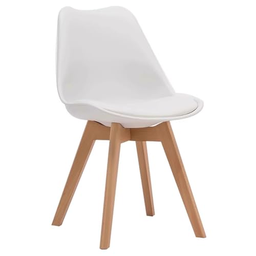 ZTGL Esszimmerstühle Set mit Massivholz Buche Bein, Gepolsterter Stuhl Küchenstuhl, Stuhl Esszimmer Polsterstuhl Modernes, PU-Kunstleder, für Schlafzimmer, Wohnzimmer, Esszimmer White,1Pcs von ZTGL