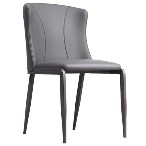 ZTGL Esszimmerstühle aus Kunstleder, Polsterstuhl Loungesessel Küchenstühle mit Rückenlehne Metallbeine, Gepolstertem Sitz, Moderne Esstisch Stühle für Küche Esszimmer Wohnzimmer Dark Grey,1Pcs von ZTGL