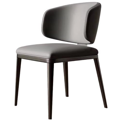 ZTGL Esszimmerstühle aus PU Leder, Küchenstühle Esszimmer Stühle mit Metallbeinen, Modern Armlose Akzentstühle mit Rückenlehnen, Polsterstuhl Essstühle für Wohnzimmer Küche Büro Gray,1Pcs von ZTGL