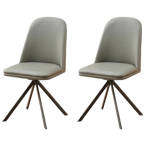 ZTGL Esszimmerstuhl Drehbar 1/2/4/6er Set, Stühle Esszimmer Ergonomisch, Küchenstühle, Moderner Polsterstuhl mit Rückenlehne, aus Massivholz Kunstleder, für Wohnzimmer Esszimmer Gray, 2Pcs von ZTGL