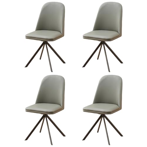 ZTGL Esszimmerstuhl Drehbar 1/2/4/6er Set, Stühle Esszimmer Ergonomisch, Küchenstühle, Moderner Polsterstuhl mit Rückenlehne, aus Massivholz Kunstleder, für Wohnzimmer Esszimmer Gray, 4Pcs von ZTGL