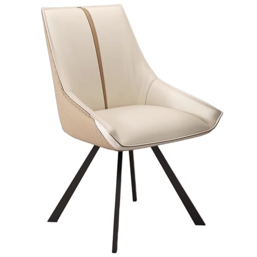 ZTGL Esszimmerstuhl Drehbar Moderner 1/2/4/6 Stück Set, Bequemer Stuhl mit Armlehnen Rückenlehne, Moderner Essstuhl, Polsterstuhl Küchenstuhl Sessel für Esszimmer Wohnzimmer Beige A, 6Pcs von ZTGL
