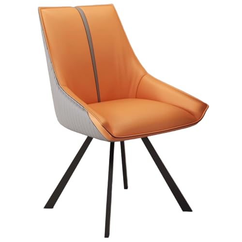 ZTGL Esszimmerstuhl Drehbar Moderner 1/2/4/6 Stück Set, Bequemer Stuhl mit Armlehnen Rückenlehne, Moderner Essstuhl, Polsterstuhl Küchenstuhl Sessel für Esszimmer Wohnzimmer Orange A,1Pcs von ZTGL