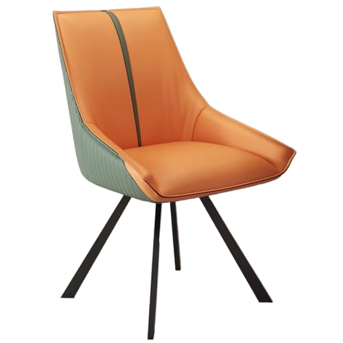 ZTGL Esszimmerstuhl Drehbar Moderner 1/2/4/6 Stück Set, Bequemer Stuhl mit Armlehnen Rückenlehne, Moderner Essstuhl, Polsterstuhl Küchenstuhl Sessel für Esszimmer Wohnzimmer Orange B, 2Pcs von ZTGL