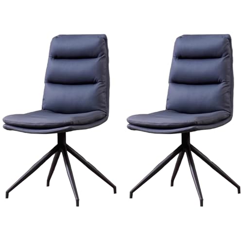 ZTGL Esszimmerstuhl Drehstuhl, Moderner Essstuhl, Kunstleder-Küchenstühle mit Gepolstertem Sitz, Rückenlehne Küchenstühle Polsterstuhl, Metallbeine, für Esszimmer/Wohnzimmer Blue, 2Pcs von ZTGL