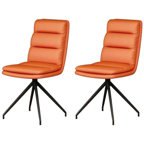 ZTGL Esszimmerstuhl Drehstuhl, Moderner Essstuhl, Kunstleder-Küchenstühle mit Gepolstertem Sitz, Rückenlehne Küchenstühle Polsterstuhl, Metallbeine, für Esszimmer/Wohnzimmer Orange, 2Pcs ZTGL Esszimmerstuhl Drehstuhl, Moderner Essstuhl, Kunstleder-Küchenstühle mit Gepolstertem Sitz, Rückenlehne Küchenstühle Polsterstuhl, Metallbeine, für Esszimmer/Wohnzimmer Orange, 2Pcs von ZTGL