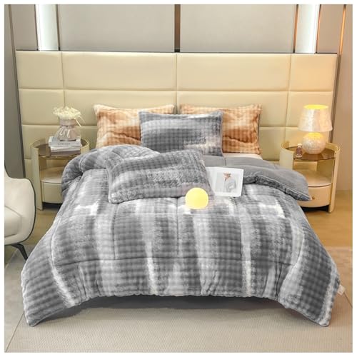 ZTGL Flauschige Kaschmir Steppdecken, Dicke Und Warme Bettdecke Im Winter, Winter Doppelseitige Lammsamt Decke, Dicker Warmer Bettdecke Bettwäsche, Luxus Lamm-Kaschmir Steppdecke B, 220×240cm/5kg von ZTGL