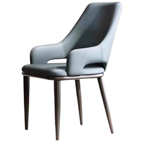 ZTGL Gepolsterter Esszimmerstühle, Esszimmerstühle Kunstleder, Küchenstühle mit Rückenlehne Metallbeine, Ergonomischer Polsterstuhl, Moderne Esstisch Stühle Wohnzimmerstuhl Sessel Blue,1Pcs von ZTGL