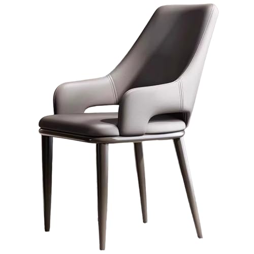 ZTGL Gepolsterter Esszimmerstühle, Esszimmerstühle Kunstleder, Küchenstühle mit Rückenlehne Metallbeine, Ergonomischer Polsterstuhl, Moderne Esstisch Stühle Wohnzimmerstuhl Sessel Dark Gray,1Pcs von ZTGL