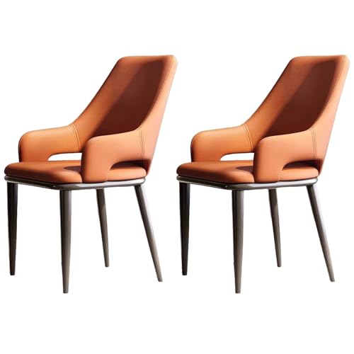 ZTGL Gepolsterter Esszimmerstühle, Esszimmerstühle Kunstleder, Küchenstühle mit Rückenlehne Metallbeine, Ergonomischer Polsterstuhl, Moderne Esstisch Stühle Wohnzimmerstuhl Sessel Orange, 2Pcs ZTGL Gepolsterter Esszimmerstühle, Esszimmerstühle Kunstleder, Küchenstühle mit Rückenlehne Metallbeine, Ergonomischer Polsterstuhl, Moderne Esstisch Stühle Wohnzimmerstuhl Sessel Orange, 2Pcs von ZTGL