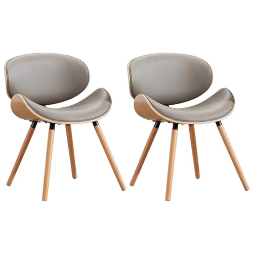 ZTGL Gepolstertes Esszimmerstuhl Set, PU-Leder Küchenstuhl Polsterstuhl, Beinen aus Massivem Buchenholz, Modernes Ergonomischer Stuhl für Wohnzimmer, Esszimmer, Büro, Schlafzimmer Gray A, 2Pcs von ZTGL