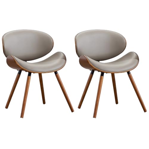 ZTGL Gepolstertes Esszimmerstuhl Set, PU-Leder Küchenstuhl Polsterstuhl, Beinen aus Massivem Buchenholz, Modernes Ergonomischer Stuhl für Wohnzimmer, Esszimmer, Büro, Schlafzimmer Gray B, 2Pcs von ZTGL