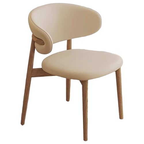 ZTGL Moderne Esszimmerstühle Set mit Holzbeinen, Polsterstuhl Küchenstuhl Kunstleder, Esszimmer Stühle mit Gepolsterter Rückenlehne, für Wohnzimmer, Schlafzimmer und Esszimmer Khaki A,1Pcs von ZTGL